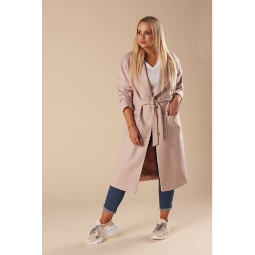 Płaszcz damski Ptakmoda.com różowy casual 