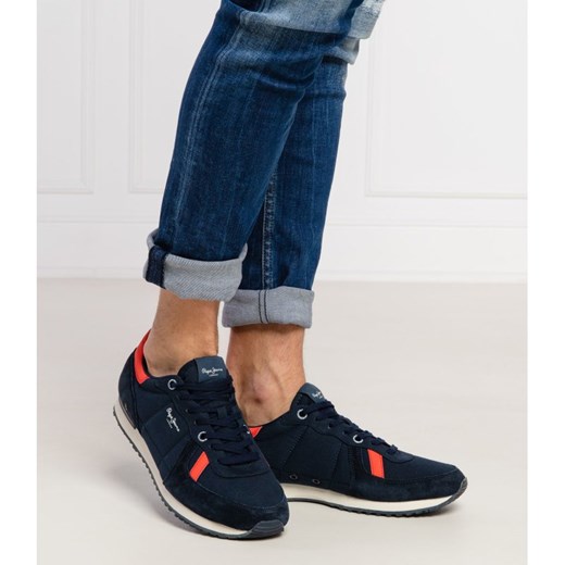 Buty sportowe męskie Pepe Jeans skórzane sznurowane 
