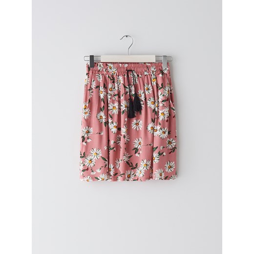 Spódnica Sinsay mini w kwiaty różowa 