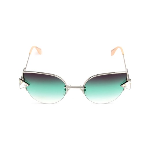 Damskie okulary przeciwsłoneczne w kolorze srebrno-zielonym