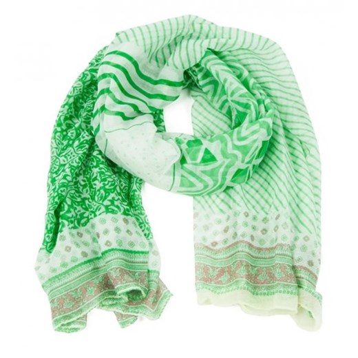Szalik/chusta Poloart w stylu boho zielony w abstrakcyjnym wzorze 
