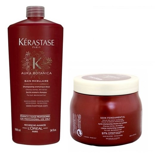 Kerastase Aura Botanica | Zestaw do włosów normalnych i lekko uwrażliwionych: kąpiel 1000ml + odżywka 500ml