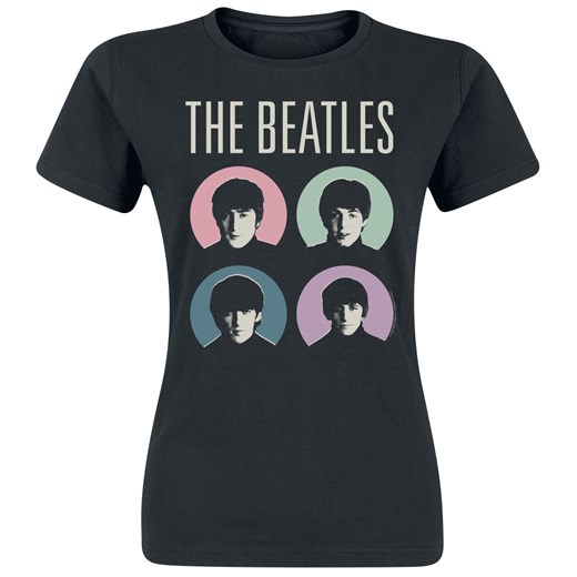 The Beatles - Circle Faces - T-Shirt - czarny   S 