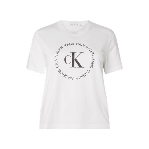 T-shirt PLUS SIZE z nadrukiem z logo model ‘Europe’  Calvin Klein Jeans Plus XXL Peek&Cloppenburg 