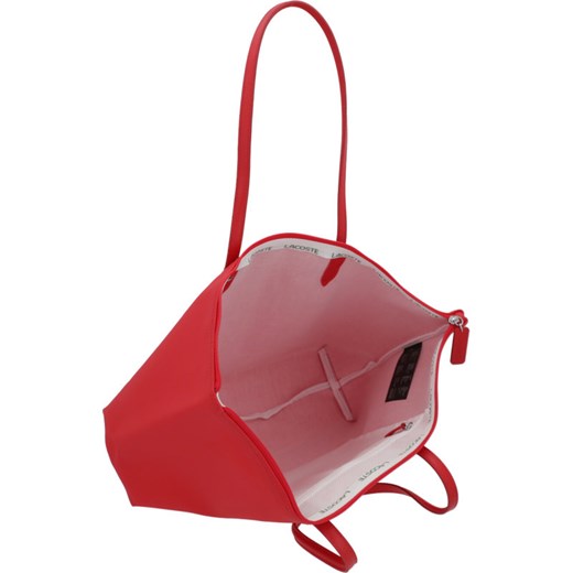 Shopper bag Lacoste skórzana matowa bez dodatków na ramię 
