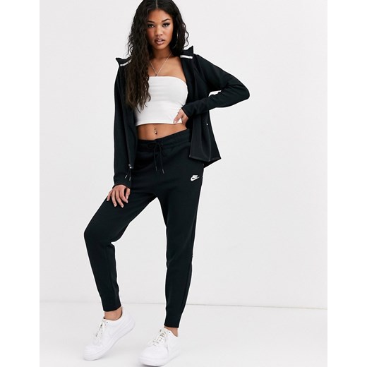 Nike – Tech Fleece – Czarne joggersy polarowe-Szary