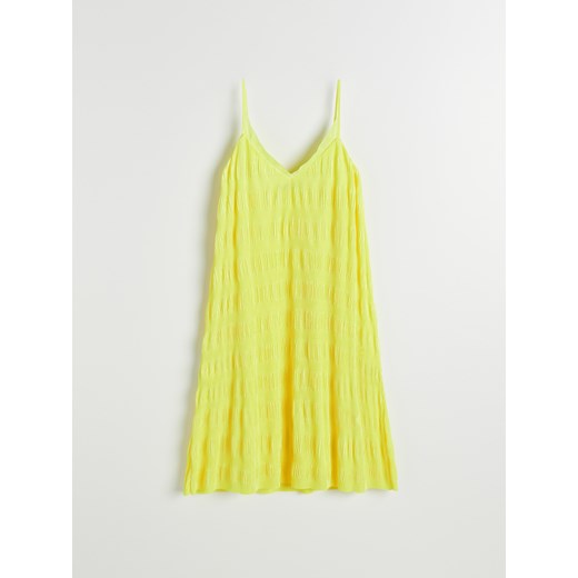 Reserved - Sukienka z plisowanej dzianiny - Żółty Reserved  S 