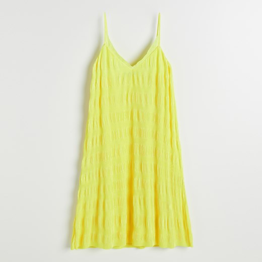Reserved - Sukienka z plisowanej dzianiny - Żółty  Reserved XS 