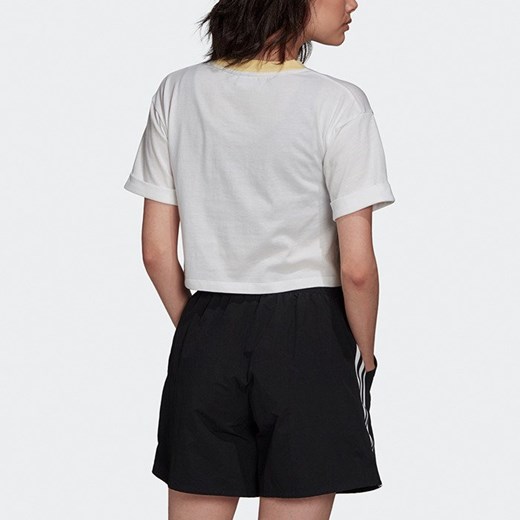 Bluzka damska biała Adidas Originals w sportowym stylu z okrągłym dekoltem 