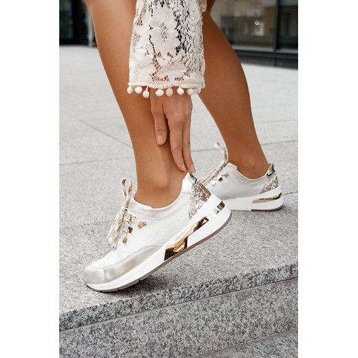 Buty sportowe damskie Saway sneakersy młodzieżowe bez wzorów na płaskiej podeszwie ze skóry 