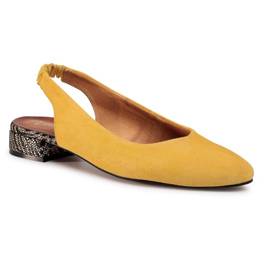 Sandały damskie żółte płaskie letnie 