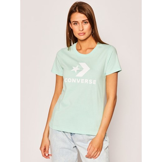 Converse T-Shirt Star Chevron 10018569-A11 Zielony Regular Fit