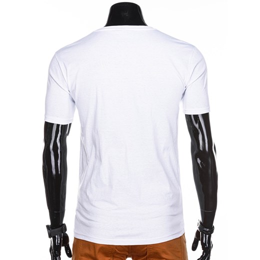 T-shirt męski z nadrukiem 1227S - biały Edoti.com  M 
