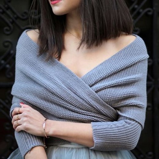 Sweter damski Snm casual w serek