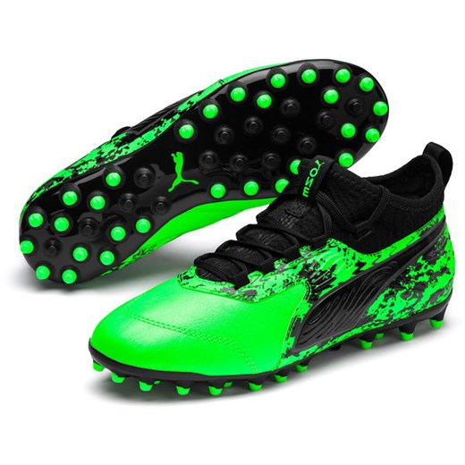 Buty piłkarskie korki One 19.3 MG Junior Puma (green/black) Puma  32 SPORT-SHOP.pl wyprzedaż 