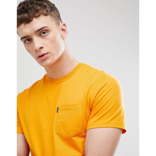 T-shirt męski Barbour żółty z krótkimi rękawami 