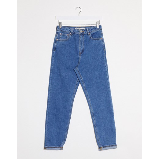 ASOS DESIGN – Farleigh – Ciemnoniebieskie dopasowane jeansy z wysokim stanem typu mom  Asos W36 L30 Asos Poland