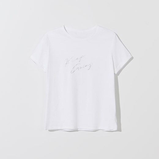 Mohito - Koszulka z błyszczącym napisem - Biały  Mohito L 