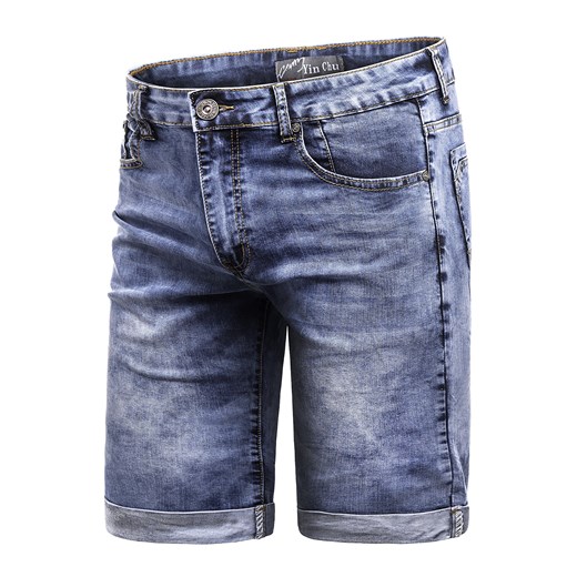 Granatowe spodenki męskie Risardi jeansowe 