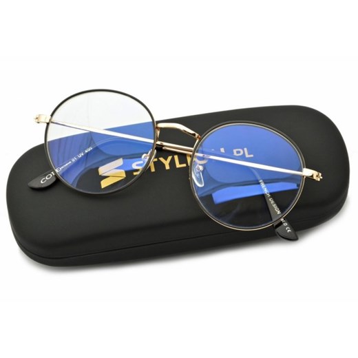 Okulary Lenonki z filtrem światła niebieskiego do komputera zerówki CO-01    Stylion