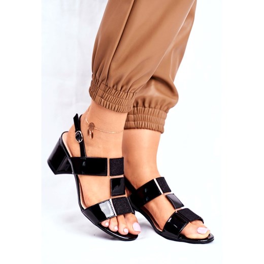 Sandały damskie Sergio Leone ze skóry ekologicznej z niskim obcasem 