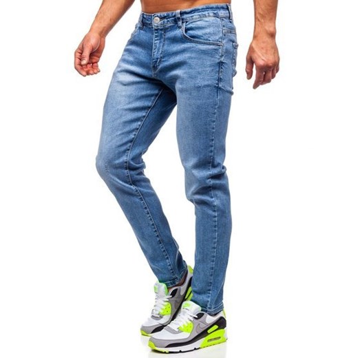 Granatowe spodnie jeansowe męskie skinny fit Denley KX536