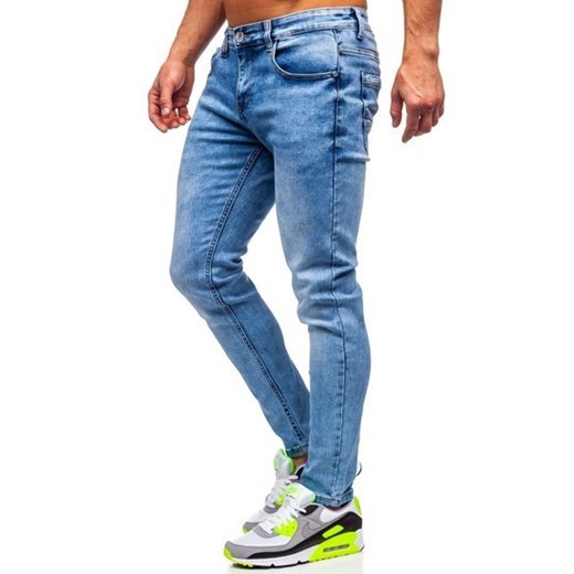 Granatowe spodnie jeansowe męskie skinny fit Denley KX395