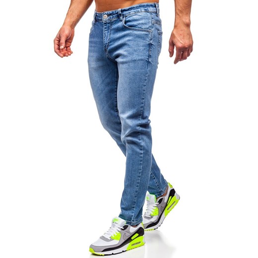 Granatowe spodnie jeansowe męskie skinny fit Denley KX536