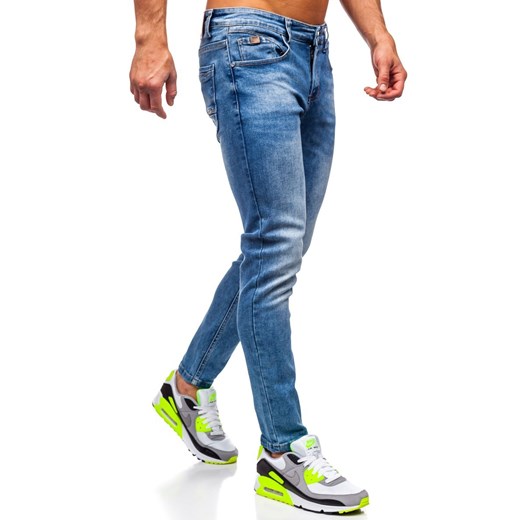Granatowe spodnie jeansowe męskie skinny fit Denley KX501