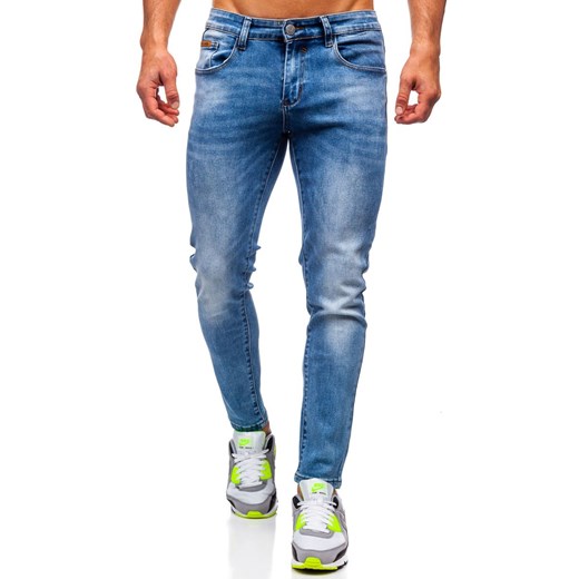 Granatowe spodnie jeansowe męskie skinny fit Denley KX397