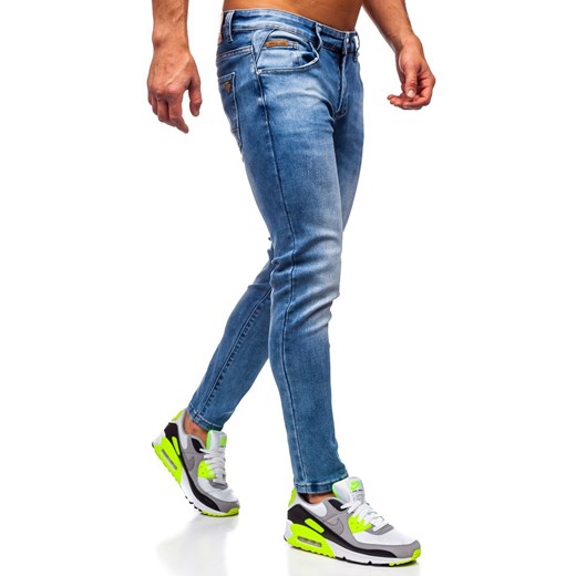 Granatowe spodnie jeansowe męskie skinny fit Denley KX397
