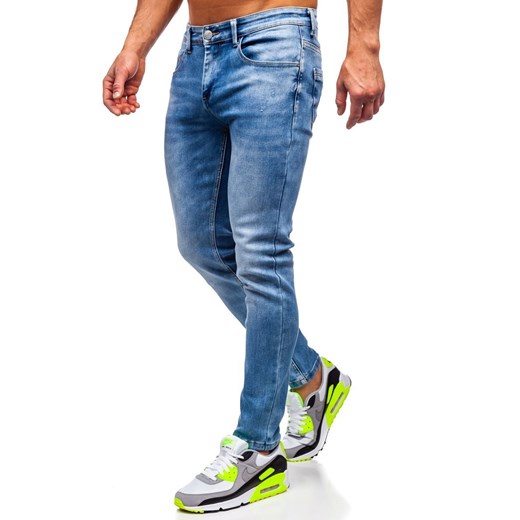 Granatowe spodnie jeansowe męskie skinny fit Denley KX398