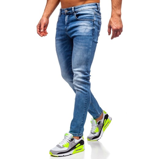 Granatowe spodnie jeansowe męskie skinny fit Denley KX392