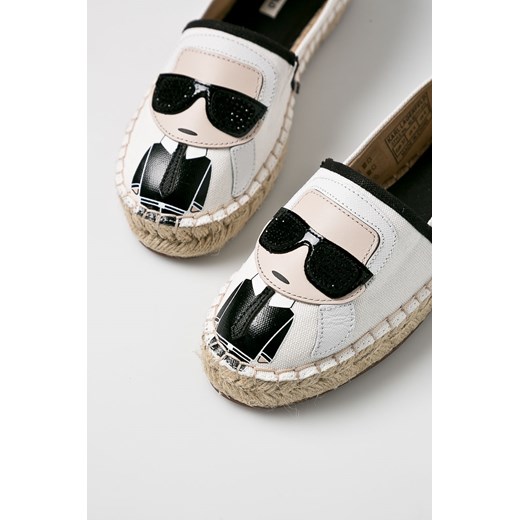 Espadryle damskie Karl Lagerfeld bez zapięcia białe skórzane 