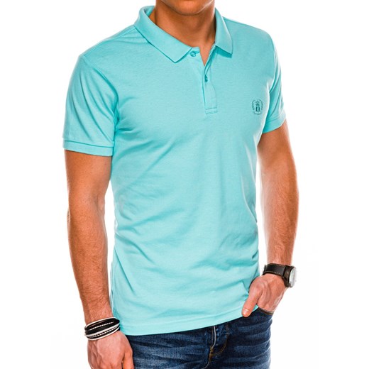 Koszulka męska Polo bez nadruku S1048 - błękitna Ombre  XXL 