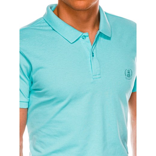 Koszulka męska Polo bez nadruku S1048 - błękitna Ombre  L 