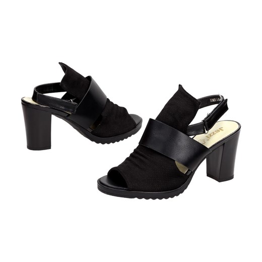 Sandały damskie Suzana.pl na wysokim obcasie na z klamrą 