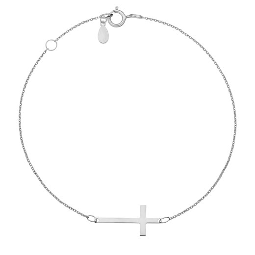 Srebrna bransoletka rodowana próba 925 poprzeczny krzyżyk  Viadem  