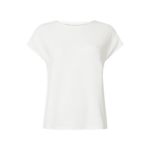 Biała bluzka damska Opus bez wzorów z krótkimi rękawami 