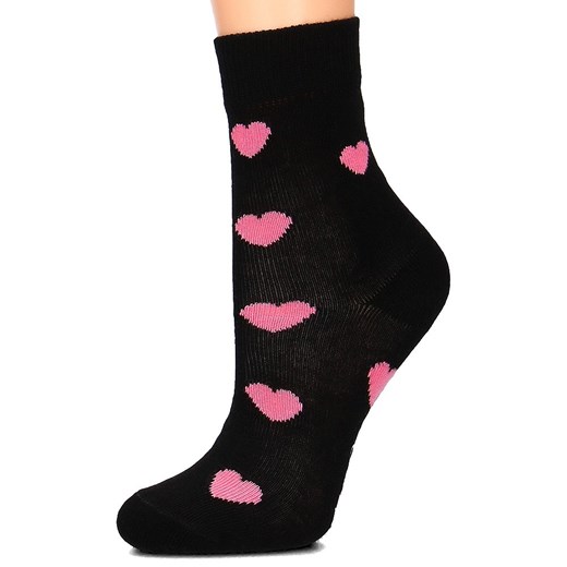 Skarpetki dziecięce czarne Happy Socks bawełniane dla dziewczynki 