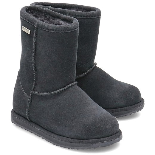 Buty zimowe dziecięce Emu Australia czarne bez zapięcia śniegowce 