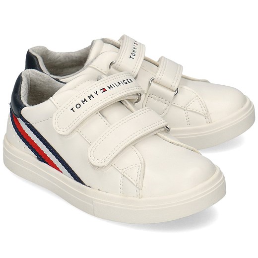 Tommy Hilfiger Low Cut Velcro - Sneakersy Dziecięce - T1B4-30699-0621X008 WHITE/BLUE Tommy Hilfiger  28 MIVO
