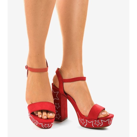 Sandały damskie czerwone 