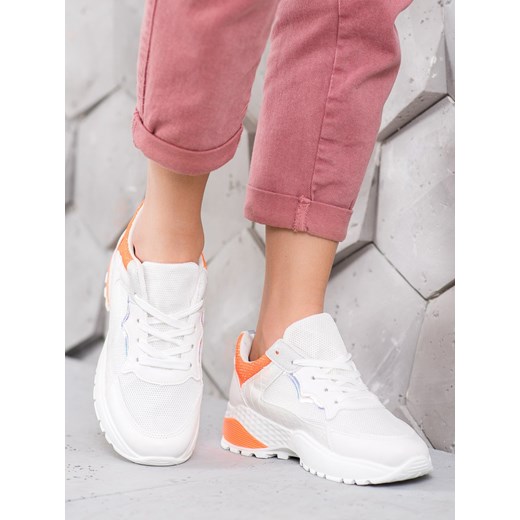 Buty sportowe damskie CzasNaButy sneakersy na wiosnę na platformie gładkie sznurowane 