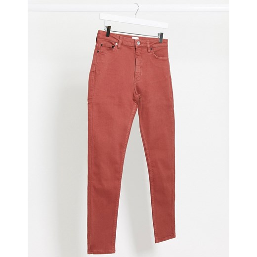 French Connection – Czerwone jeansy o obcisłym kroju z wysokim stanem-Czerwony French Connection  36 wyprzedaż Asos Poland 