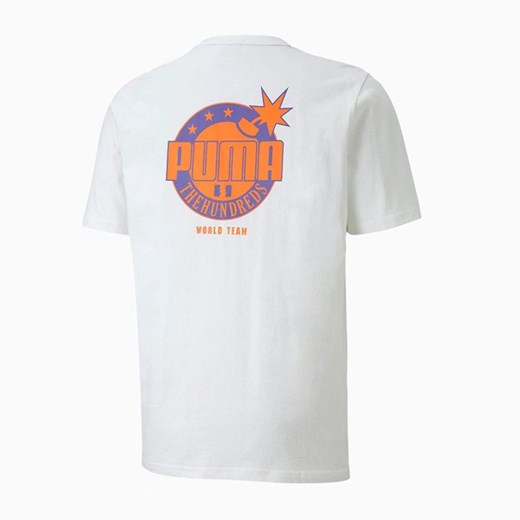T-shirt męski wielokolorowy Puma z napisami 
