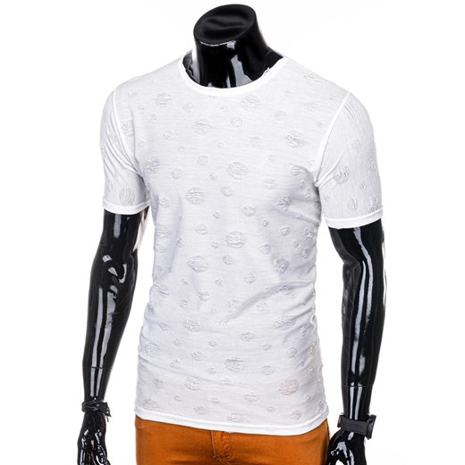 T-shirt męski z nadrukiem 1258S - biały  Edoti.com XXL 
