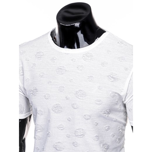 T-shirt męski z nadrukiem 1258S - biały Edoti.com  XL 