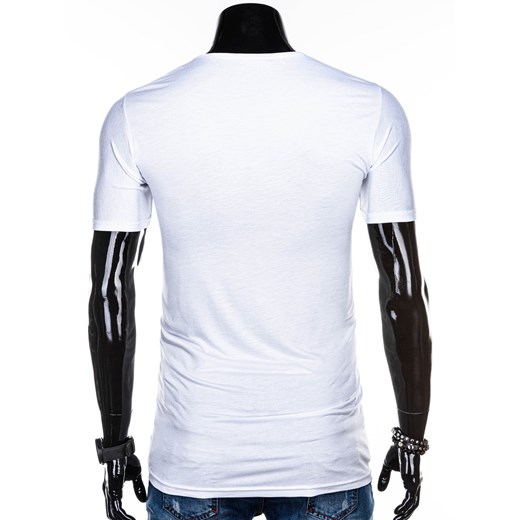 T-shirt męski z nadrukiem 1274S - biały Edoti.com  XL 