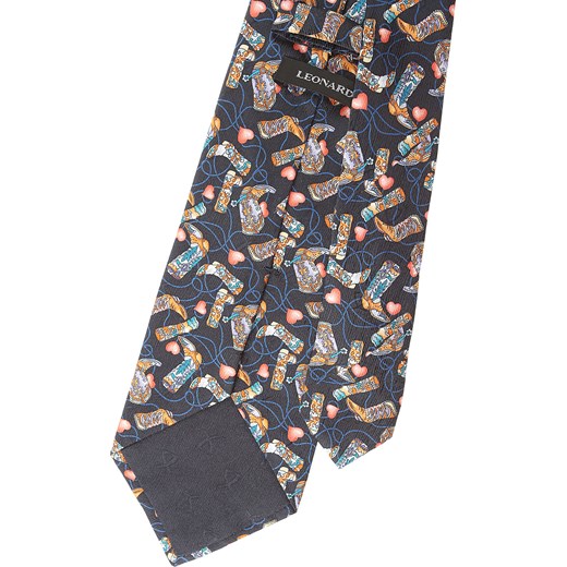 Krawat Leonard szary w abstrakcyjnym wzorze 